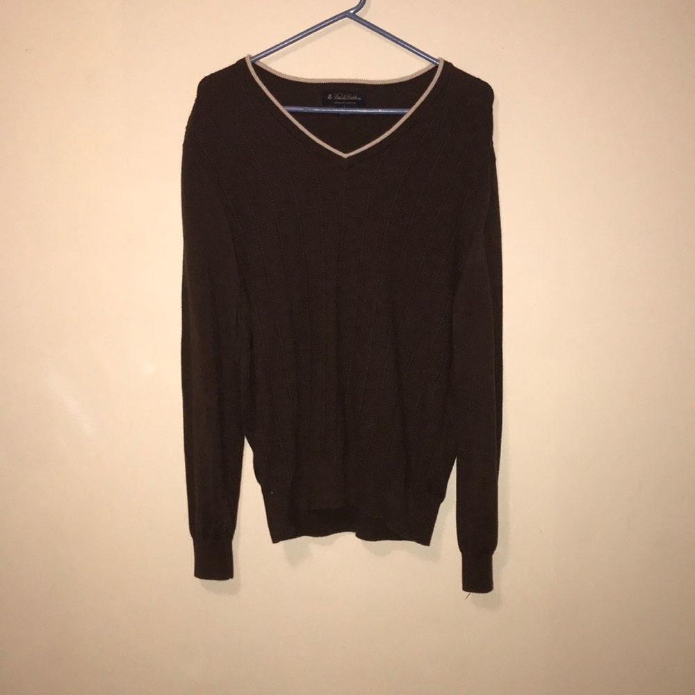 Brown w/ White Trim Brooks Brothers sweater